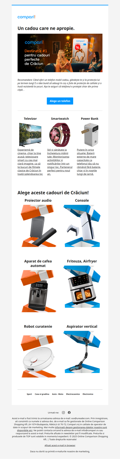 📱 Un telefon sau un televizor nou sub brad? Cea mai bună tehnologie, într-un singur loc!