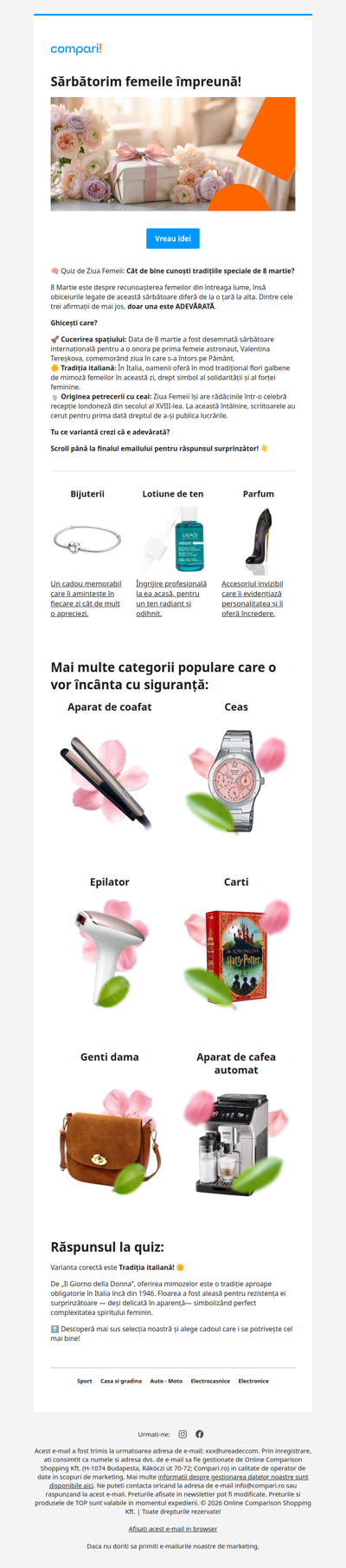 Știi care e surpriza perfectă de Ziua Femeii? 💐