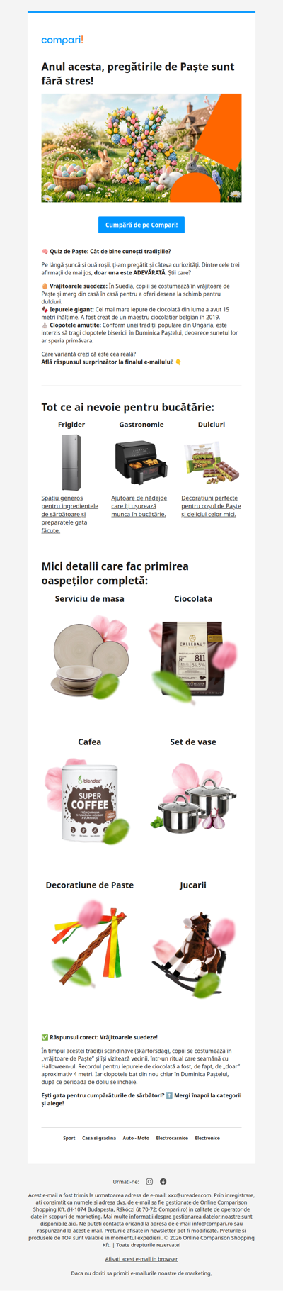 🐰 Ești gata să-ți primești oaspeții de Paște?