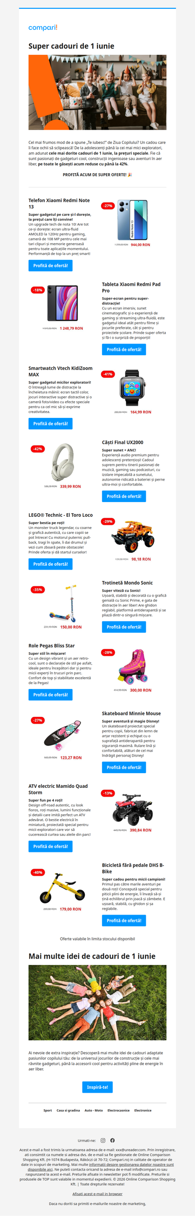 Super oferte de Ziua Copilului! 🎁