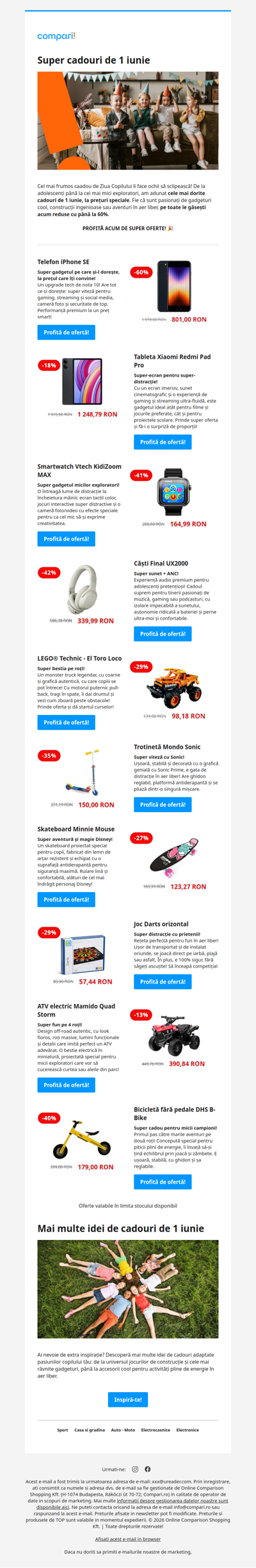 Super oferte de Ziua Copilului! 🎁