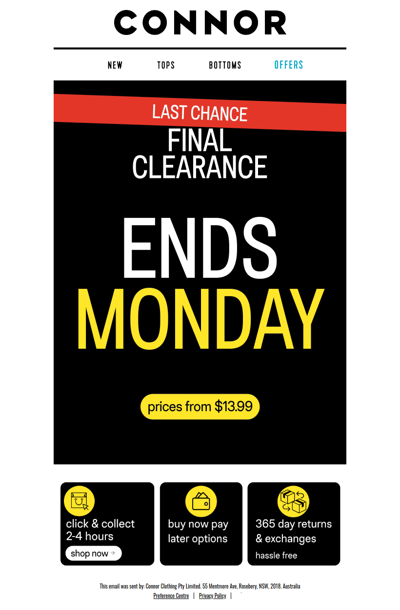 LAST CHANCE | Ends of Monday