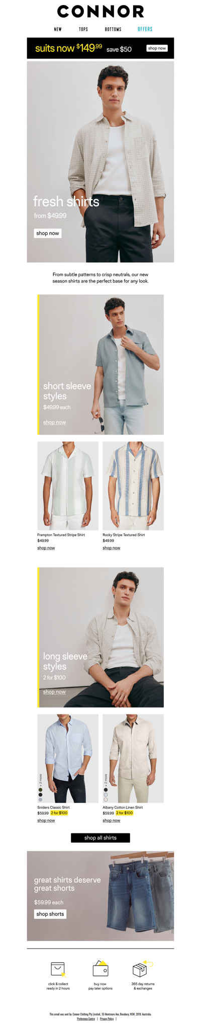 Fresh Shirts From $49.99