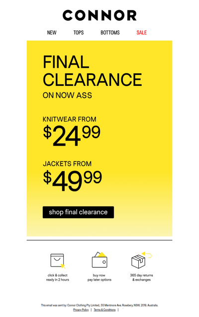 Final Clearance Starts Now ass!