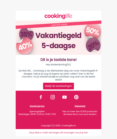 ⏰ Laatste kans voor de Vakantiegeld 5-daagse