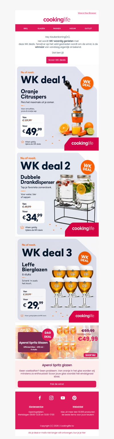 🧡⚽ Scoor één hattrick met onze WK deals
