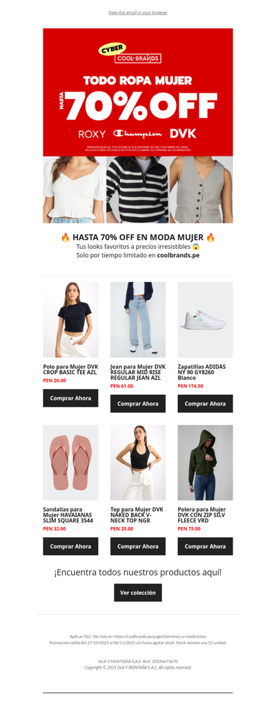 HASTA 70% OFF EN ROPA DE MUJER|CYBER COOLBRANDS⏰