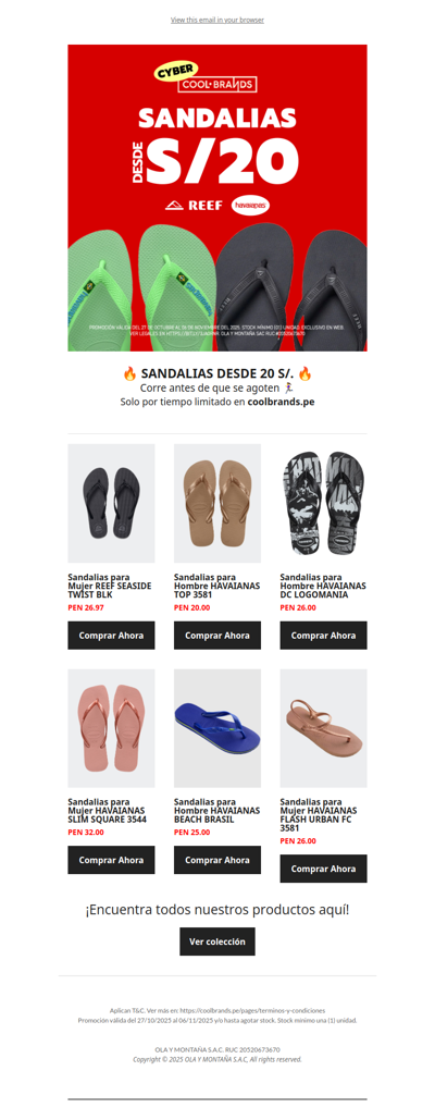 SANDALIAS DESDE 20S/. |CYBER COOLBRANDS⏰