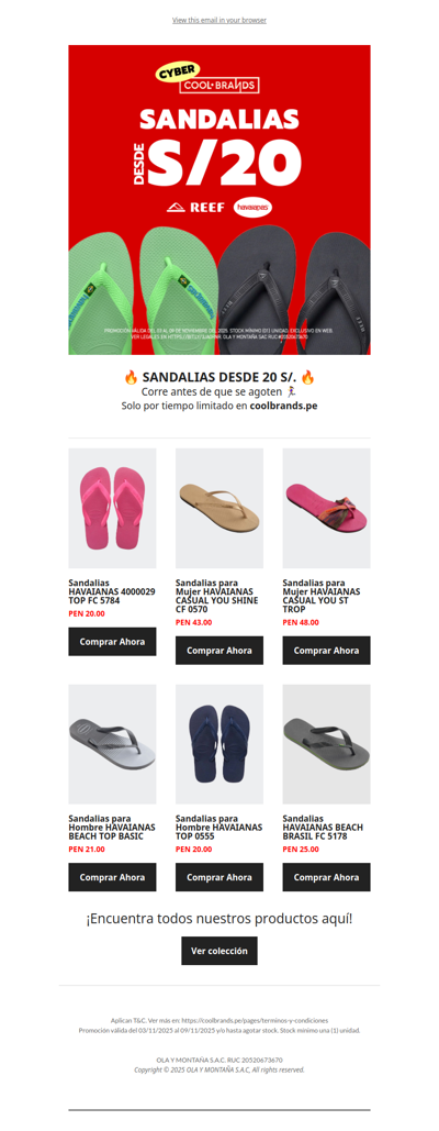 SANDALIAS DESDE 20S/. |CYBER COOLBRANDS⏰
