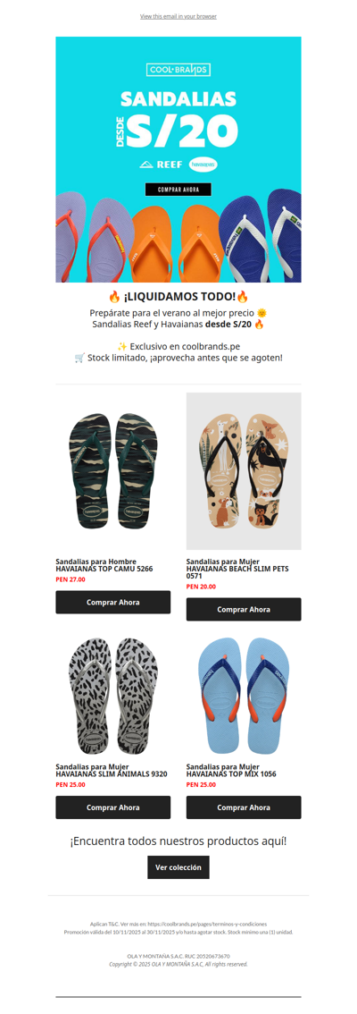 ¡Llega el sol! 🩴Sandalias desde S/20 Reef y Havaianas