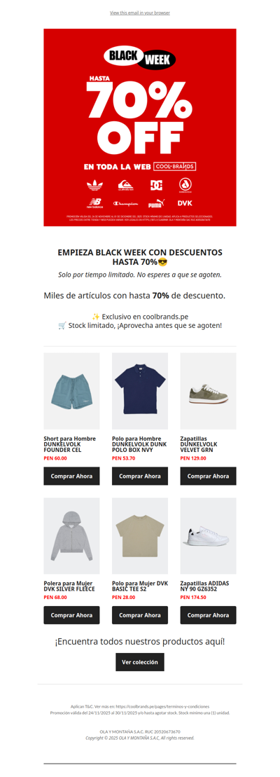 HASTA 70% OFF | BLACK WEEK COOLBRANDS ⏰