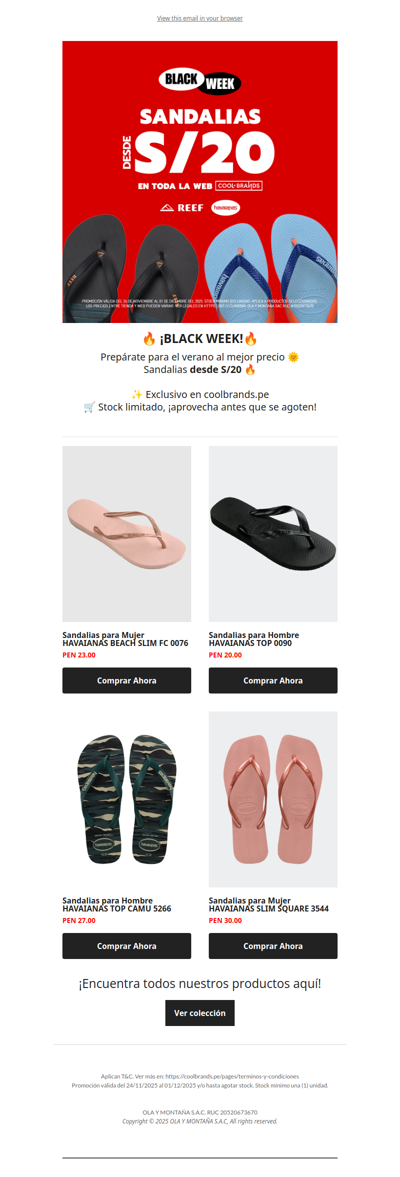 SANDALIAS DESDE S/20🩴| BLACK WEEK COOLBRANDS