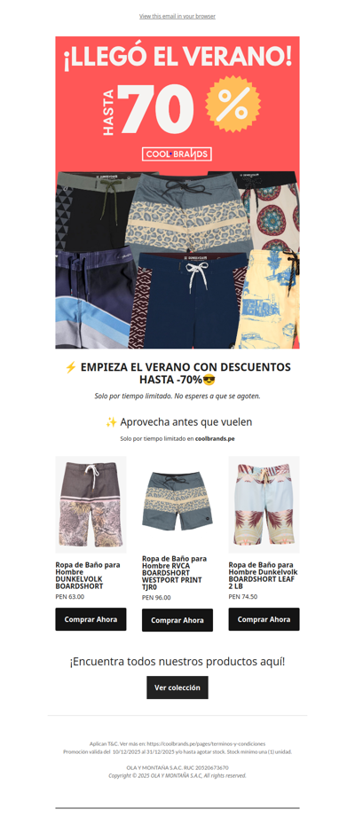 VERANO CON HASTA 70% OFF | COOLBRANDS⏰