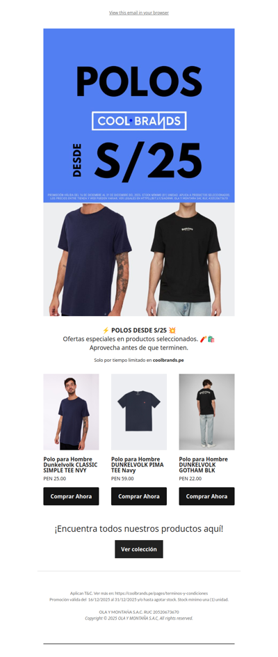💥POLOS DESDE S/ 25| COOLBRANDS⏰