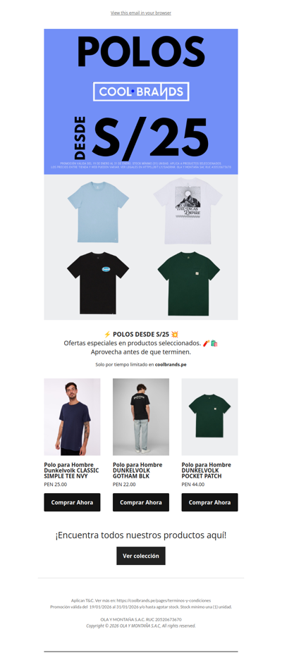 💥POLOS DESDE S/ 25| COOLBRANDS⏰