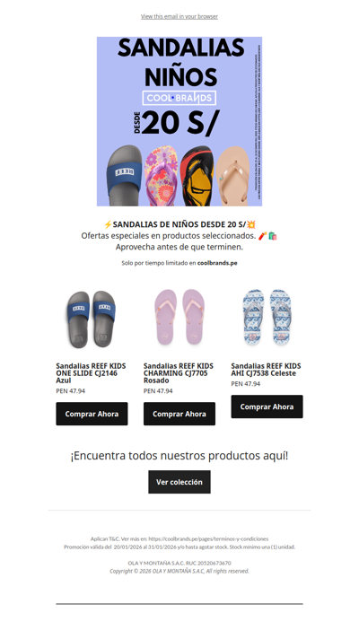 💥SANDALIAS DE NIÑOS DESDE 20 S/⏰