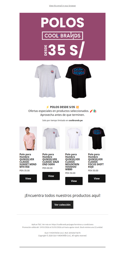 💥POLOS DESDE S/ 35| COOLBRANDS⏰