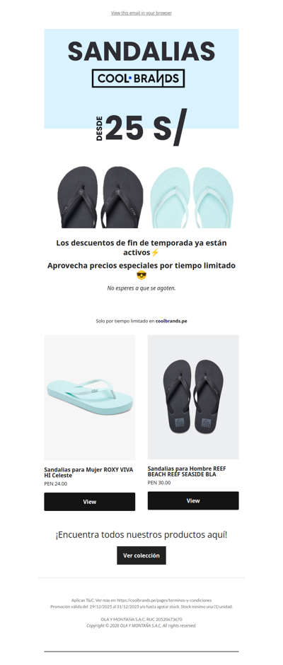 ¡SANDALIAS PARA TODOS! DESDE 25 SOLES💣| COOLBRANDS⏰