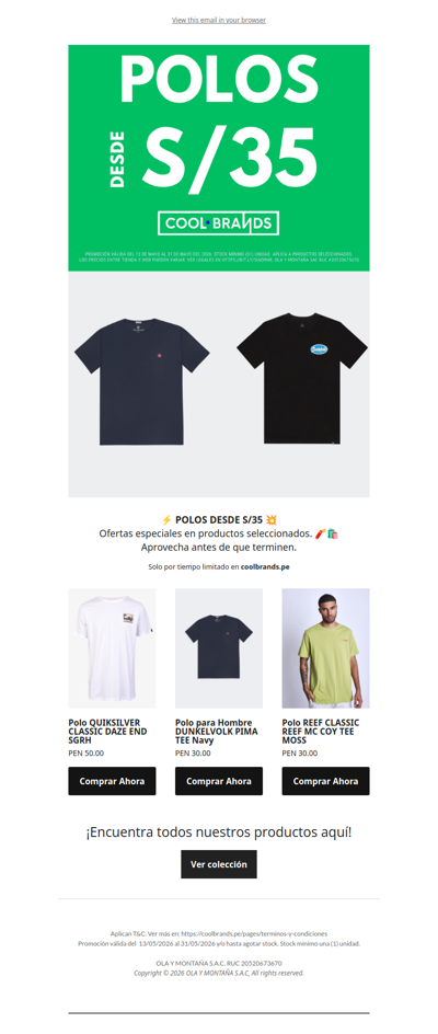 💥POLOS DESDE S/ 35| COOLBRANDS⏰