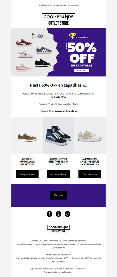 🔥 SALE: Hasta 50% OFF en zapatillas