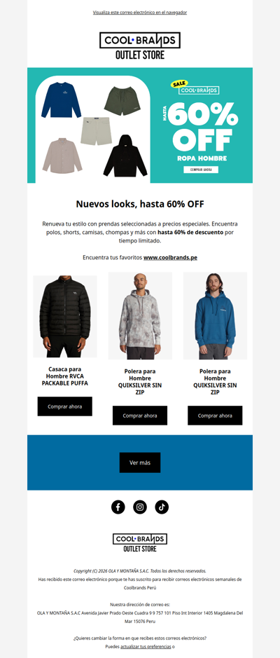 Hasta 60% OFF: Ropa de hombre a precios imperdibles 🔥