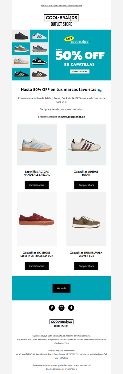 Hasta 50% OFF en zapatillas seleccionadas 🔥