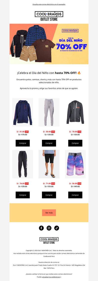 ¡Día del Niño con hasta 70% OFF! 🎈