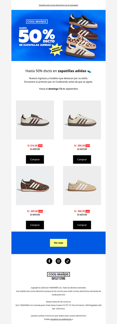 Hasta 50% dscto en zapatillas adidas 👟