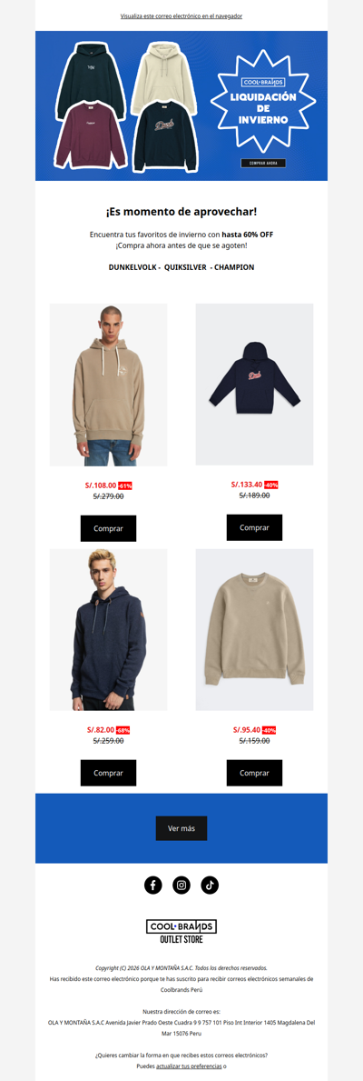 ¡Es momento de aprovechar! Encuentra tus favoritos de invierno con hasta 60% OFF