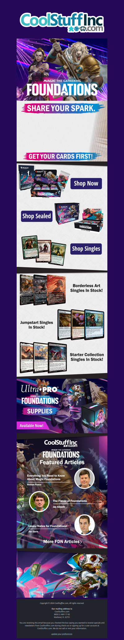 Share Your Spark with MTG Foundations! Get Sealed, Singles, and Supplies Early!