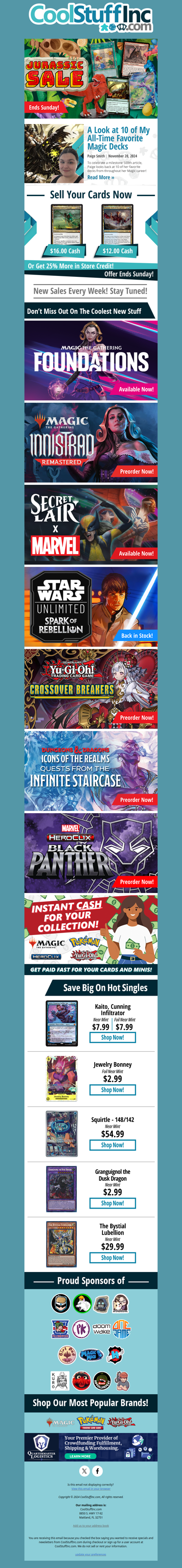 BIG Sale, Preorder Innistrad Remastered, Star Wars Unlimited Restock, New Yu-Gi-Oh!, D&D Minis and More!