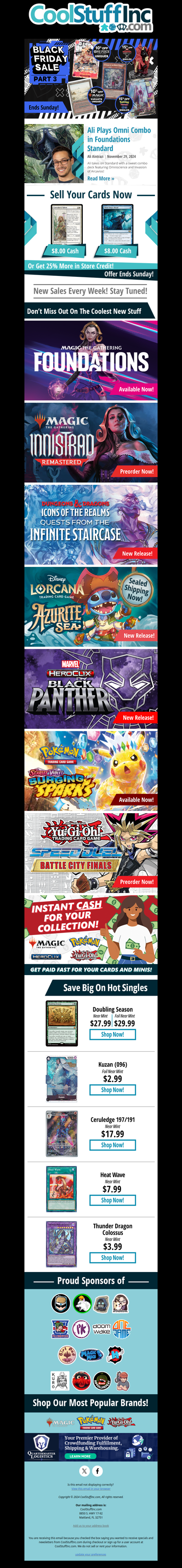 Black Friday Sale Part 3 Is Here! Pokemon Surging Sparks, New D&D Minis, and More!