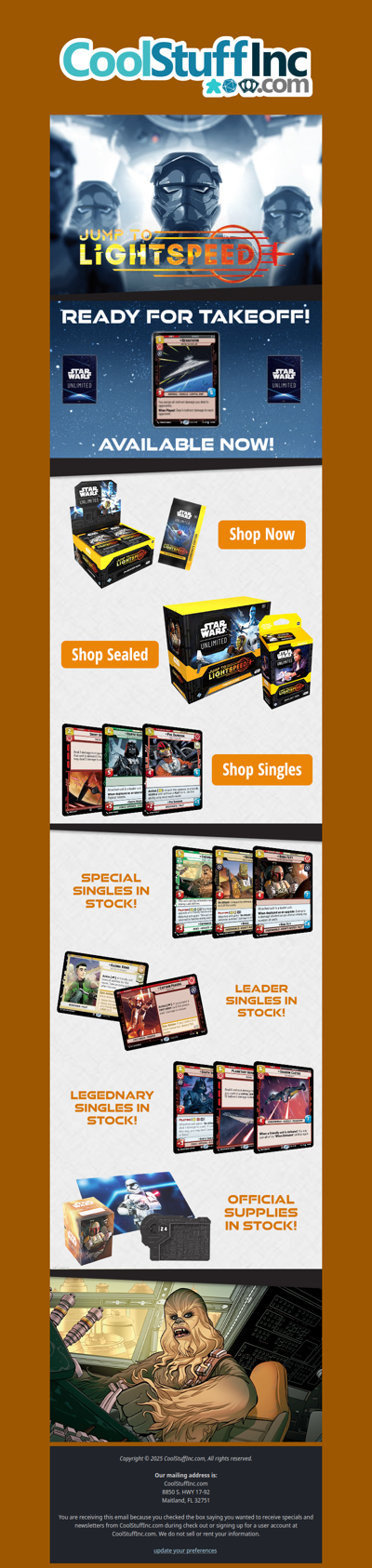 Get Ready for Takeoff! Star Wars Unlimited Jump to Lightspeed Singles, Sealed, and Supplies are Now Available!