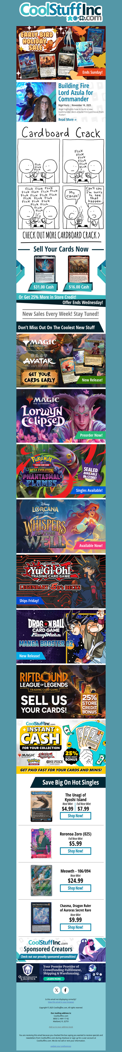 Check Out the Early Bird Sale! Avatar Now Available, New Pokemon, and More!