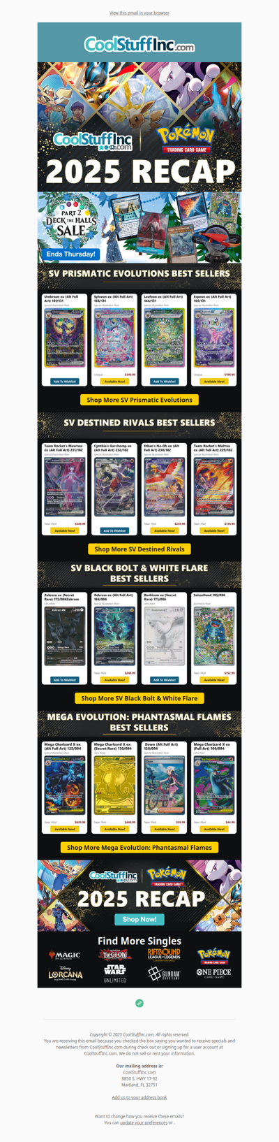 Deck the Halls Sale Part 2! Save on Singles from the latest Pokemon Sets!
