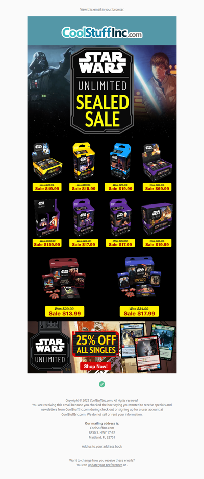 Save on Star Wars Unlimited Sealed! Discounts on Boxes, Spotlight Decks, and More!