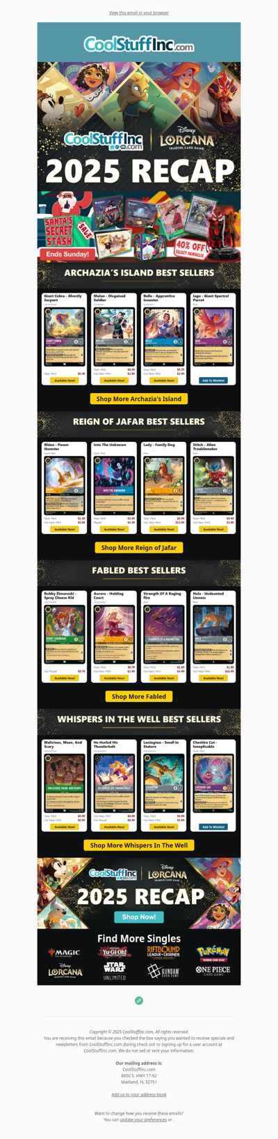 Lorcana 2025 Recap + Santa’s Secret Stash 🎁