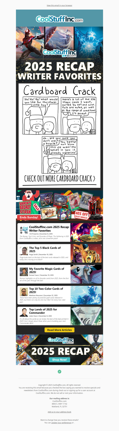 Santa’s Secret Stash Sale 🎅 + 2025 Recap Articles