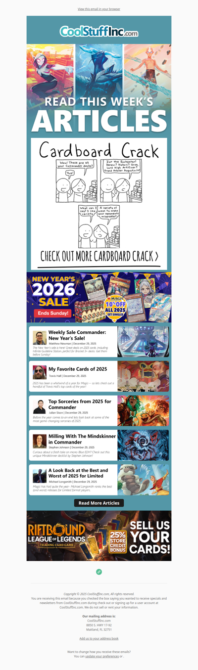 New Articles Every Weekday! Read Up on the Latest Developments in Constructed, Commander, and More!