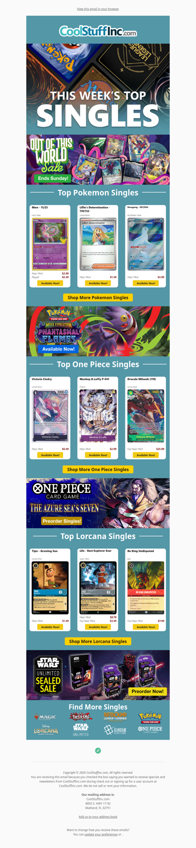 Out of This World Sale :dizzy: Pokémon, Lorcana, One Piece & Beyond