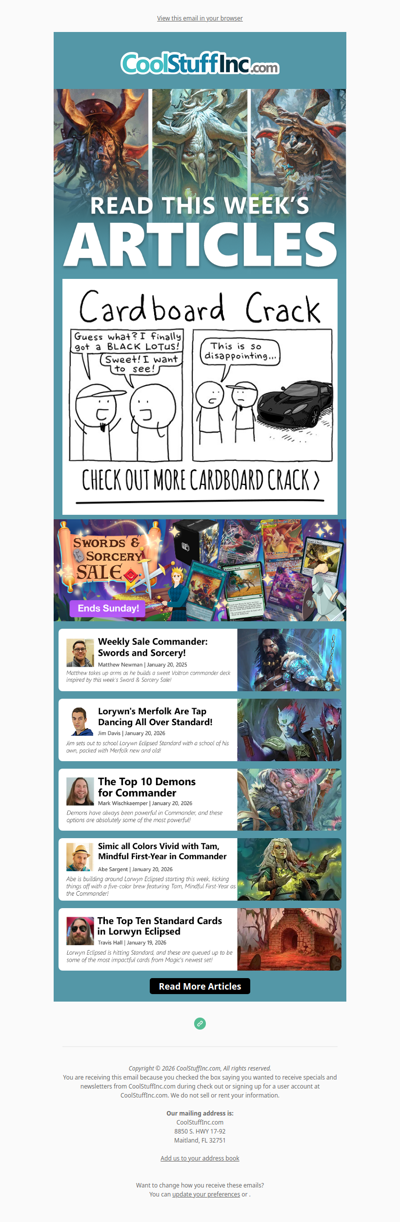 Check out this Week’s Featured Articles + ✨ Swords & Sorcery Sale