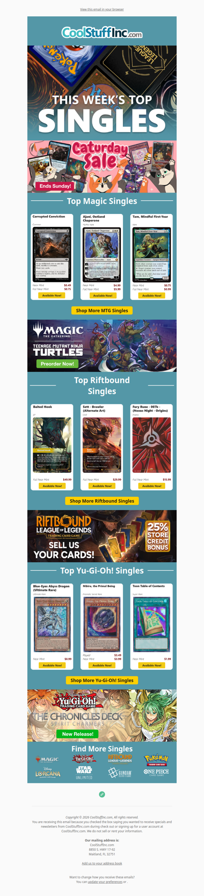 Caturday Sale! 🐾 Top MTG, Yu-Gi-Oh! & Riftbound Singles