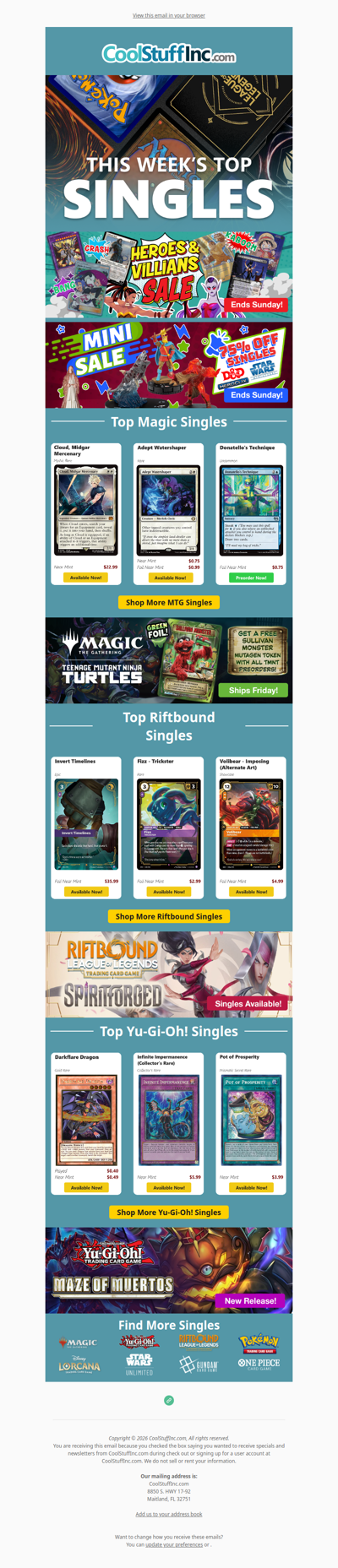 Heroes & Villains Sale! ✨ Top MTG, Yu-Gi-Oh! & Riftbound Singles