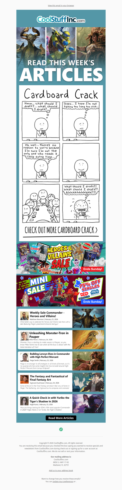 This Week’s Featured Articles +  Heroes & Villains Sale!