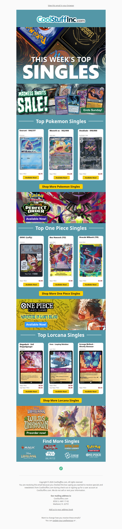 🦑 Madness Awaits Those Who Miss These Top Pokemon, One Piece, & Lorcana Singles