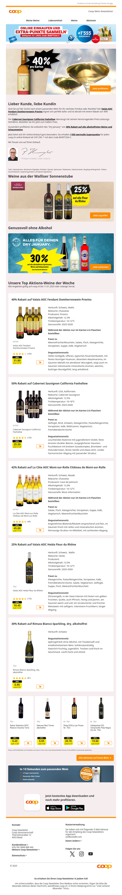 40% auf Domherrenwein