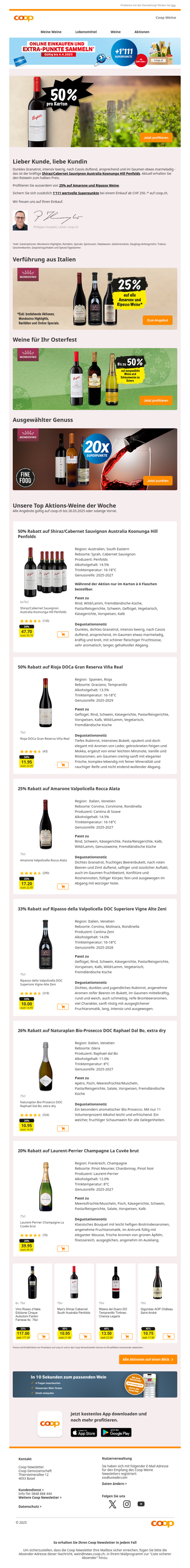 25% auf alle Amarone und Ripasso Weine