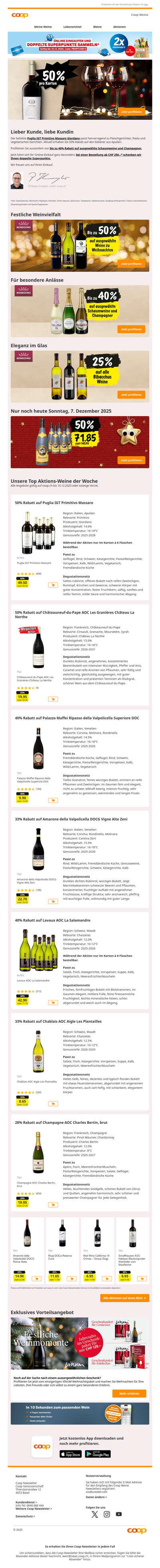 Bis zu 40% auf ausgewählte Schaumweine und Champagner