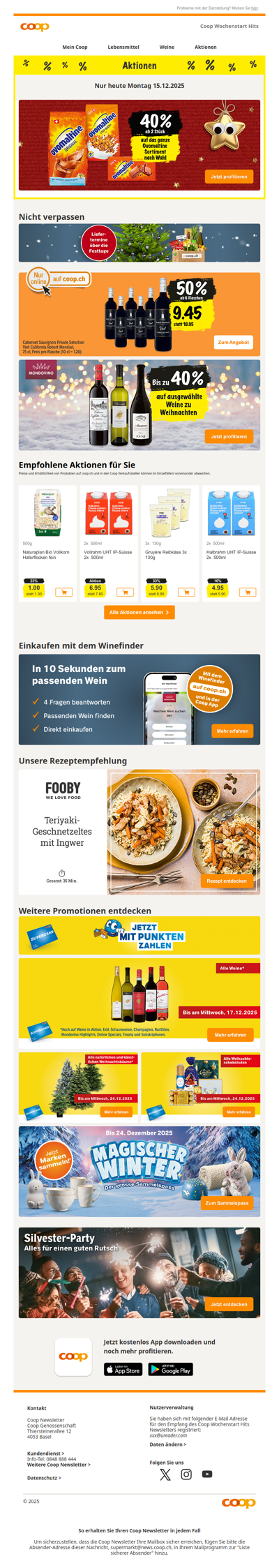 Nur heute: 40% auf das ganze Ovomaltine Sortiment ab 2 Stück🍫