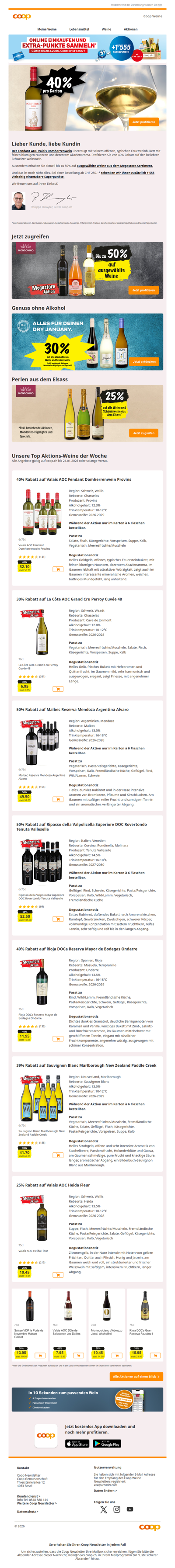 40% auf Fendant AOC Valais Domherrenwein